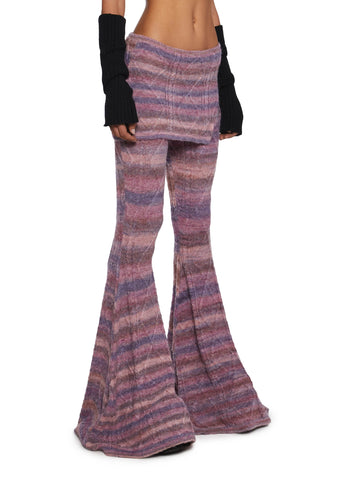 Total Romance Cable Knit Flared Pants With Skirt