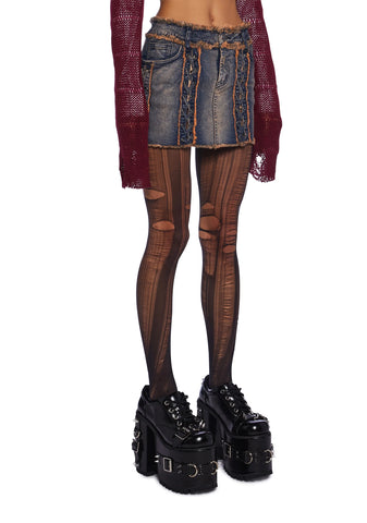 Breaking It All Denim Mini Skirt