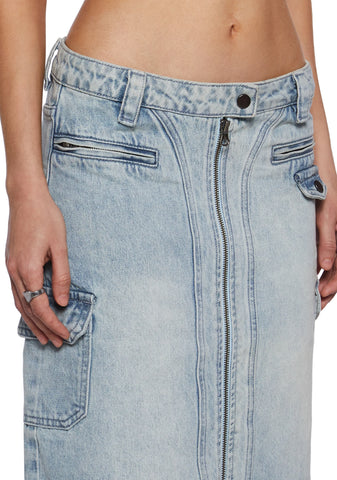 Camille Denim Midi Cargo Skirt