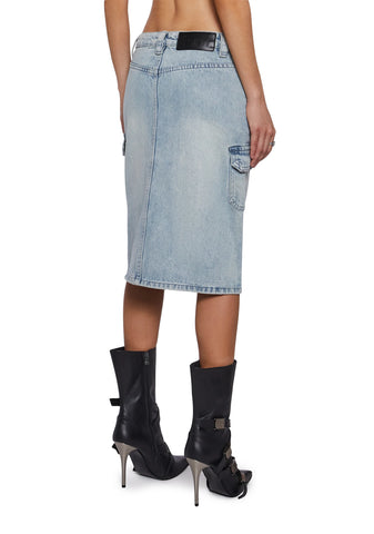 Camille Denim Midi Cargo Skirt