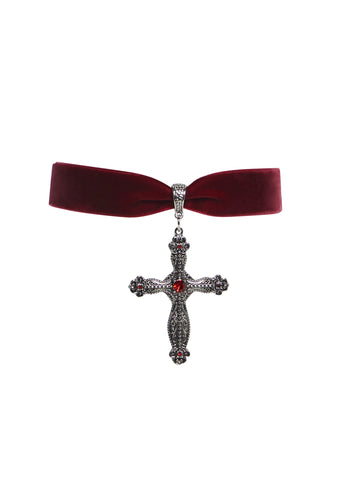 Velvet Cross Choker
