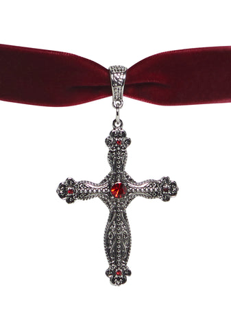 Velvet Cross Choker