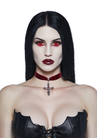 Velvet Cross Choker