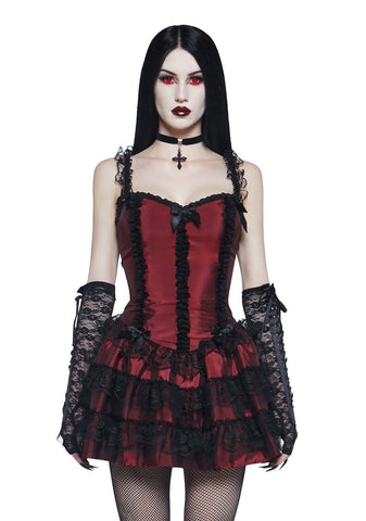 Tortured Lace Lace-Up Gloves