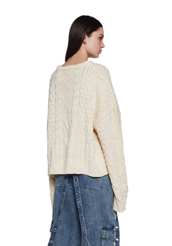 Dimension Split Front Sweater