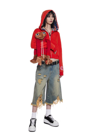 Over The Moon Cropped Hoodie