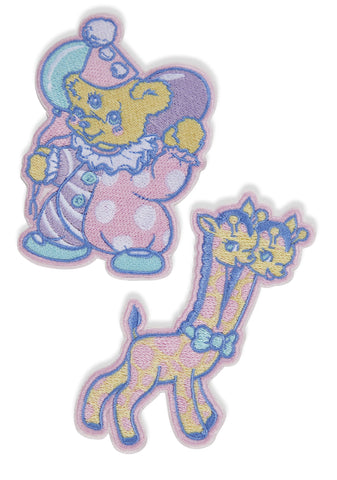 Clown Bear And Giraffe Patch Set