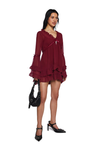 Real Divinity Mini Dress - Burgundy