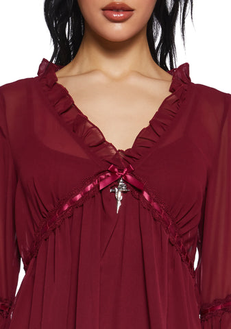 Real Divinity Mini Dress - Burgundy