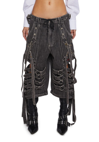 Super Cut Out Wide Leg Pants - Black