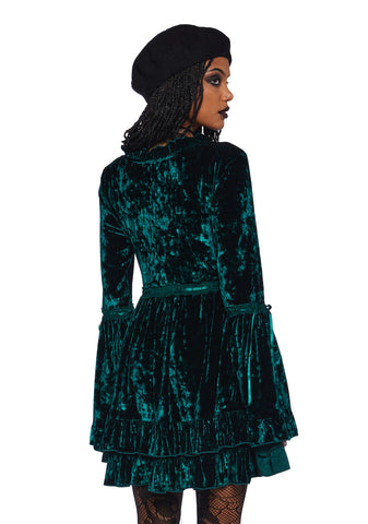 Real Divinity Mini Dress - Emerald Velvet