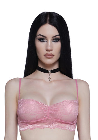 Hidden Secrets Lace Bralette - Pink