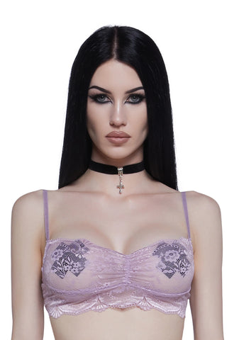 Hidden Secrets Lace Bralette - Lavender
