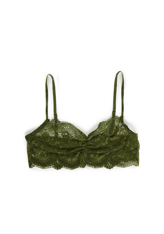 Hidden Secrets Lace Bralette - Olive