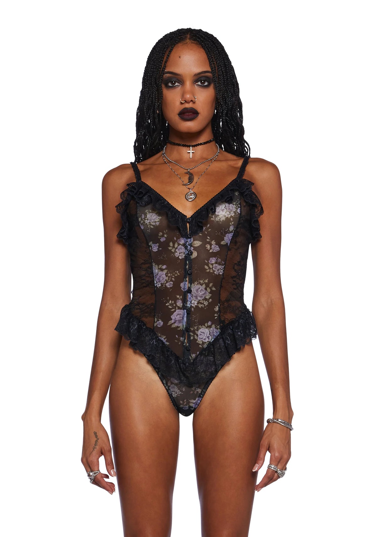 Moonlight Romance Floral Bodysuit