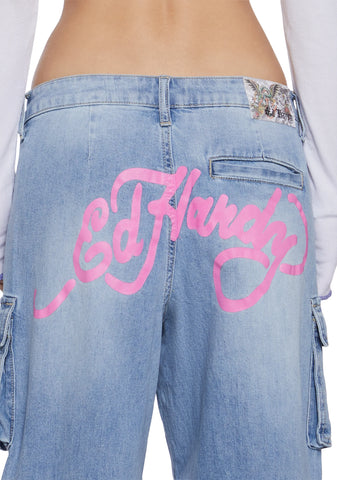 Tiger Flowers Cargo Jeans