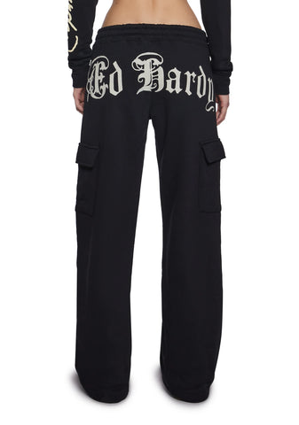 Rose Skull Cargo Sweatpants
