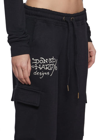 Rose Skull Cargo Sweatpants