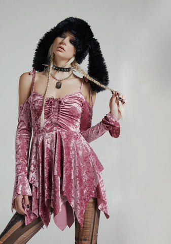 F is For Fairies Handkerchief Dress - Mauve Velvet