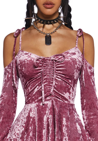 F is For Fairies Handkerchief Dress - Mauve Velvet
