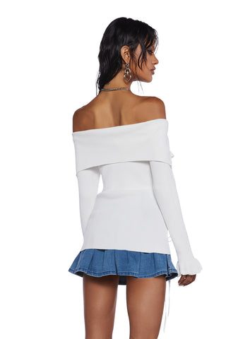 Love’s A Game Knit Cardigan - White