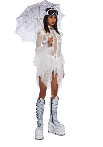 Hidden Oasis Parasol - White