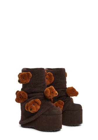 Snuggle Wonderland Platform Boots - Teddy Bear