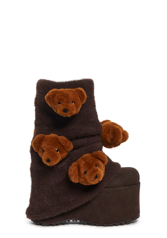 Snuggle Wonderland Platform Boots - Teddy Bear