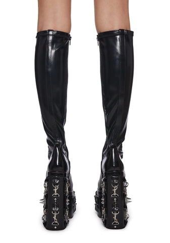 Total Bondage Stretch Spiked Platform Boots