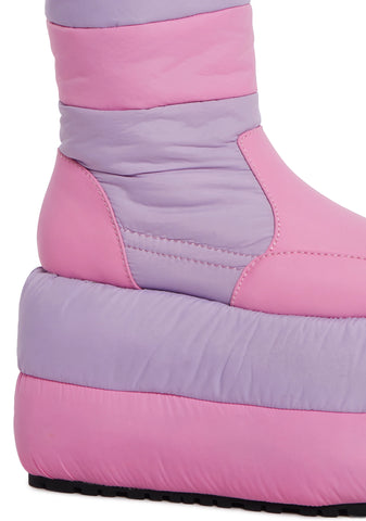 Sweet Retreat Platform Puffer Boots