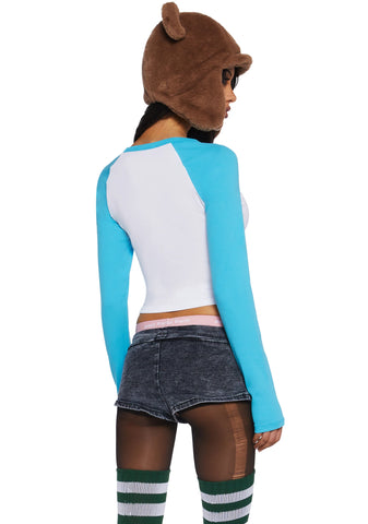 I Love Julius Raglan Top