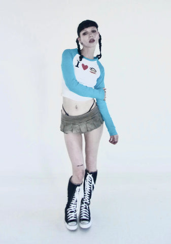 I Love Julius Raglan Top