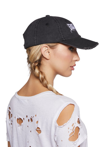 Dolls Kill Distressed Dad Cap - Black