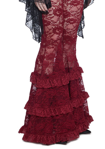 Crimson Lust Flare Pants - Dark Red