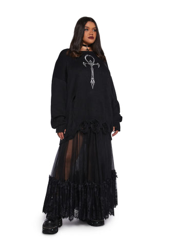 Dance With Death Maxi Skirt