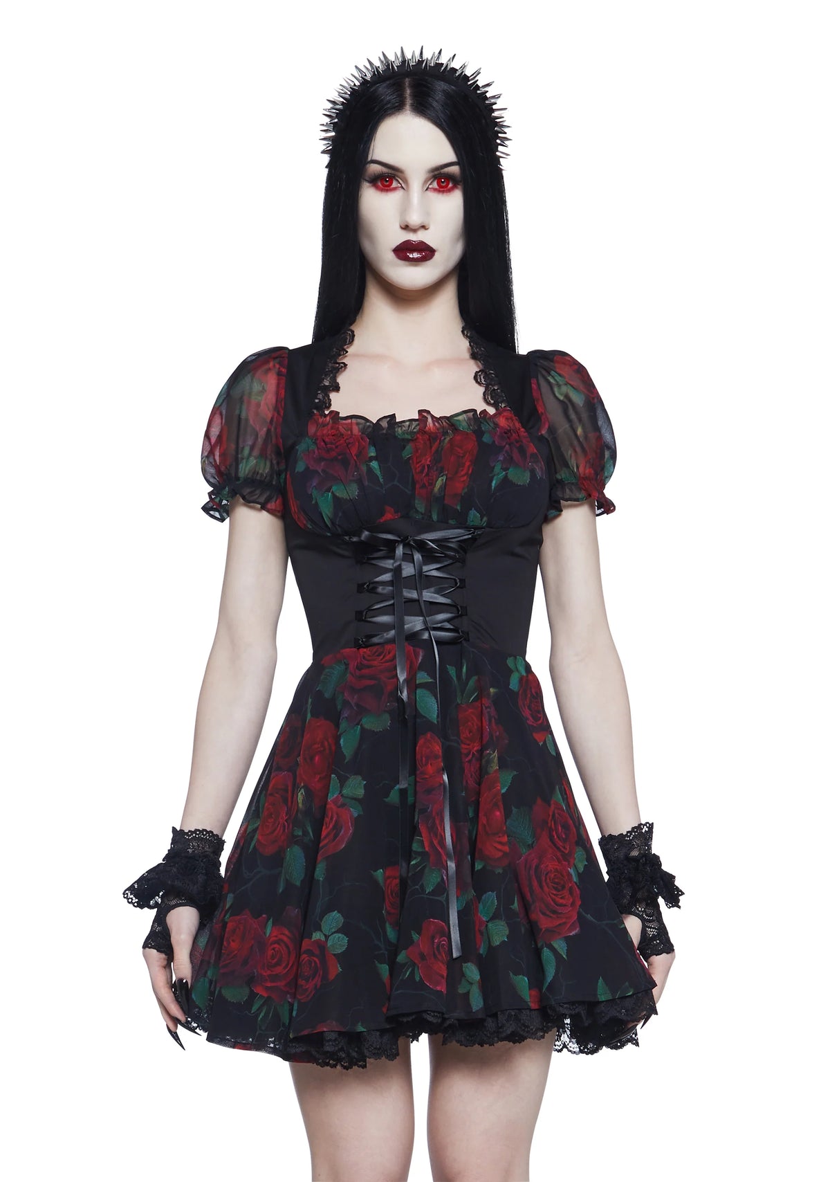 Spiritual Sacrilege Mini Dress - Black/Red
