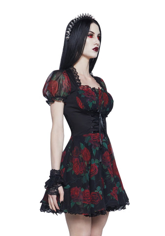 Spiritual Sacrilege Mini Dress - Black/Red