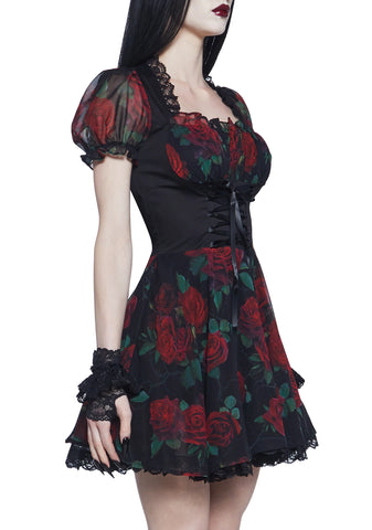 Spiritual Sacrilege Mini Dress - Black/Red