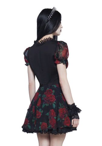Spiritual Sacrilege Mini Dress - Black/Red