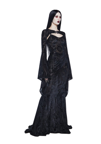 Druid’s Wife Maxi Dress And Shrug Set - Black