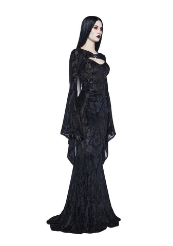 Druid’s Wife Maxi Dress And Shrug Set - Black