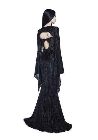 Druid’s Wife Maxi Dress And Shrug Set - Black