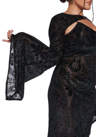Druid’s Wife Maxi Dress And Shrug Set - Black