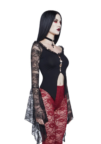 My Very Nature Long Sleeve Top - Black