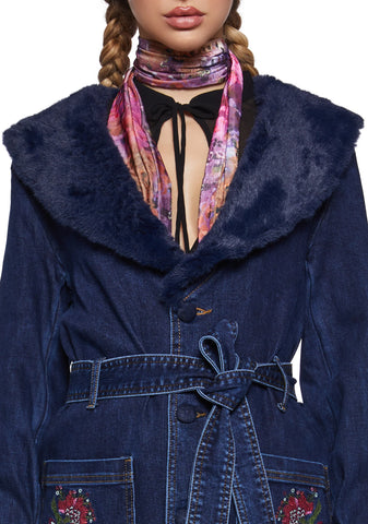 Woven Dreams Denim Trench Coat