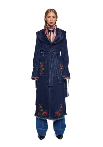 Woven Dreams Denim Trench Coat