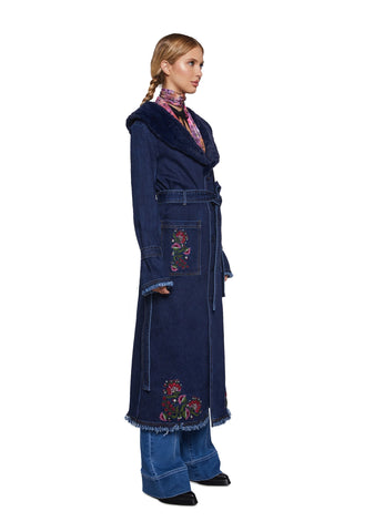 Woven Dreams Denim Trench Coat