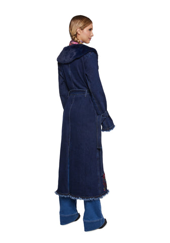 Woven Dreams Denim Trench Coat