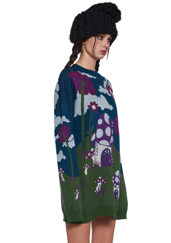 Magic Daze Knit Sweater - Dark Blue