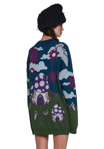 Magic Daze Knit Sweater - Dark Blue